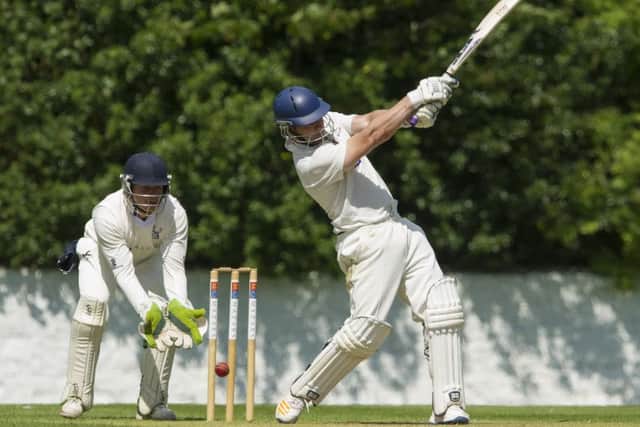 Carltons Craig Marshall is clean bowled at Portgower Place. Picture: Ian Rutherford