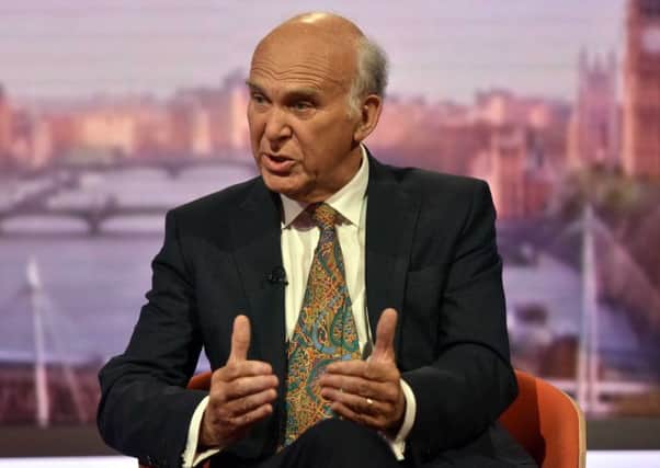 Sir Vince Cable appearing on the BBC's The Andrew Marr Show. Picture: PA