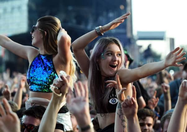 Fans enjoy Kasabian on the second day of the TRNSMT music Festival on Glasgow Green. Picture: AFP/Getty Images
