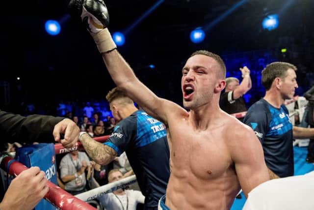 Josh Taylor celebrates his win over Ohara Davies. Picture: SNS/Paul Devlin