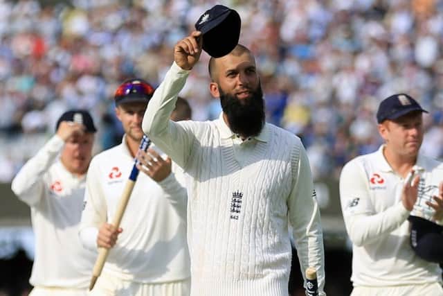 Moeen Ali acknowledges applause for his fifth wicket on the fourth day against South Africa. Picture: PA.