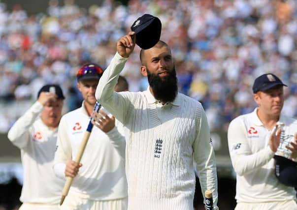 Moeen Ali acknowledges applause for his fifth wicket on the fourth day against South Africa. Picture: PA.