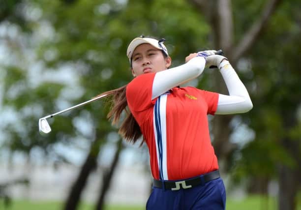 Atthaya Thitikul became the youngest winner of a pro event.  Picture: AFP/Ladies European Tour
