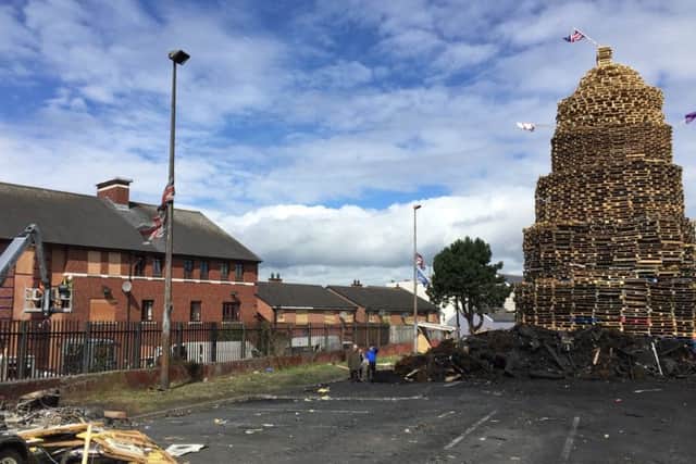 Properties being boarded up close ahead of the bonfires. Picture: David Young/PA Wire