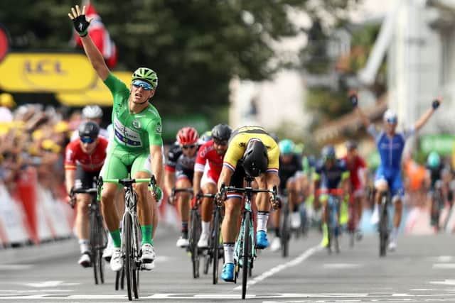 Marcel Kittel of Germany and Quick-Step Floors celebrates his fifth win on stage eleven. Picture: Bryn Lennon/Getty Images