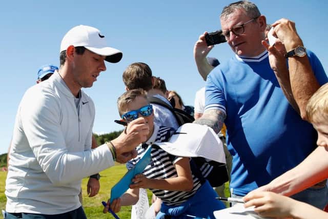 Rory McIlroy signs autographs at Dundonald Links.  Picture: Gregory Shamus/Getty Images