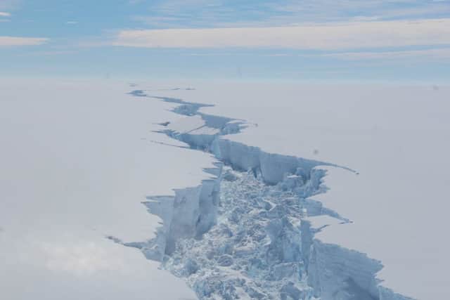 The broken ice shelf in Antarctica. Picture: SWNS