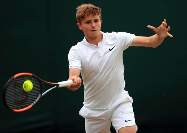 Scotland's Aidan McHugh defeated sixth seed Marko Miladinovic of Serbia in the Boys' Singles at Wimbledon. Picture: Adam Davy/PA Wire