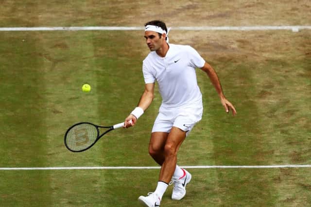 Roger Federer dealt with the power of Milos Raonic to reach the semi-finals. Picture: Michael Steele/Getty Images