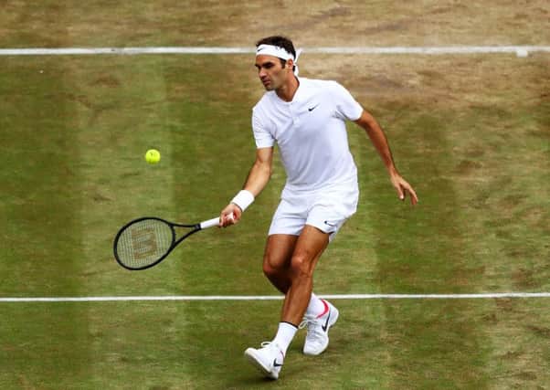 Roger Federer dealt with the power of Milos Raonic to reach the semi-finals. Picture: Michael Steele/Getty Images