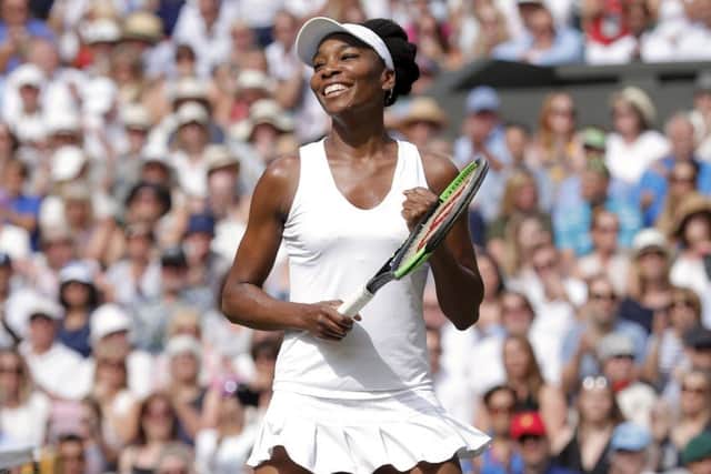 Venus Williams is all smiles after beating Johanna Konta. Picture: Andrew Couldridge/AP
