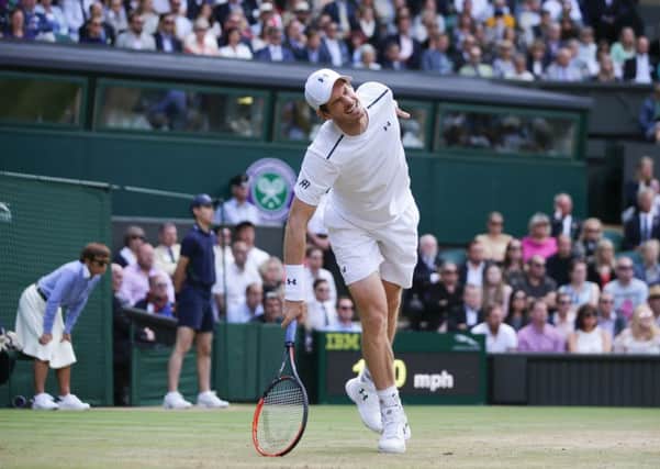 Andy Murray feels the pain of his hip injury during the defeat by Sam Querrey. Picture: Daniel Leal-Olivas/AFP/Getty Images