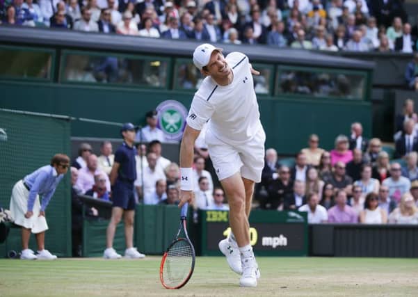 Andy Murray feels the pain of his hip injury during the defeat by Sam Querrey. Picture: Daniel Leal-Olivas/AFP/Getty Images