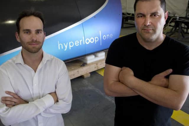 Hyperloop One co-founders Josh Giegel, president of engineering, and Shervin Pishevar, executive chairman. Picture: Hyperloop One
