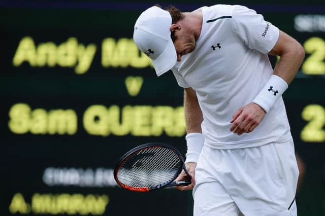 Andy Murray was in significant discomfort during his quarter-final defeat. Picture: AFP/Getty