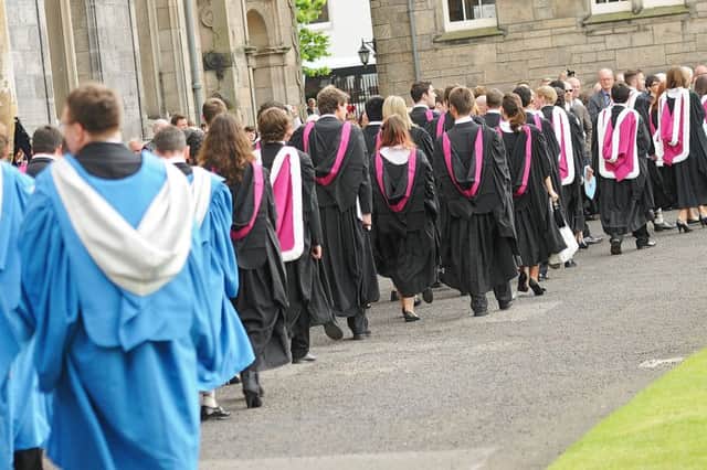 A graduation ceremony at St Andrews University.