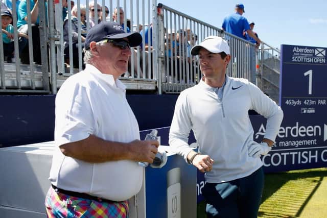 Aberdeen Asset Management chief executive Martin Gilbert, who played with Rory McIlroy in the pro-am, talked about future plans for the Scottish Open at Dundonald Links today. Picture: Getty Images