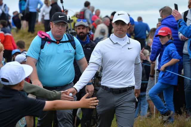 Rory McIlroy walks to the 5th tee during day two of the 2017 Aberdeen Asset Management Scottish Open at Dundonald Links. Picture: Mark Runnacles/PA Wire