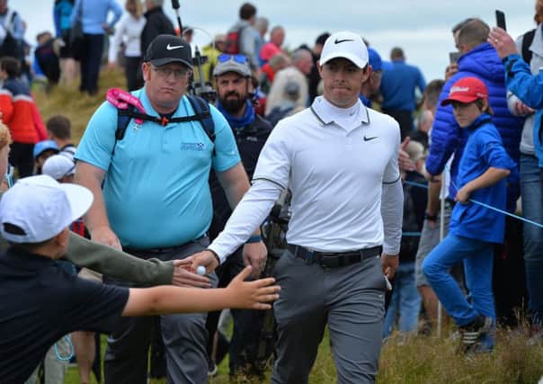 Rory McIlroy walks to the 5th tee during day two of the 2017 Aberdeen Asset Management Scottish Open at Dundonald Links. Picture: Mark Runnacles/PA Wire