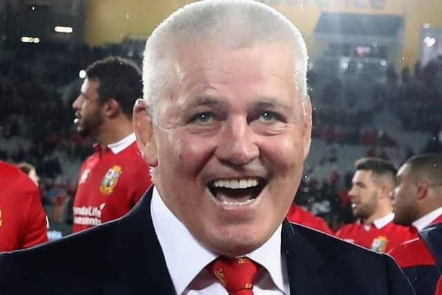 Warren Gatland celebrates after the Lions draw the final Test 15-15 to tie the series with New Zealand. Picture: David Rogers/Getty Images
