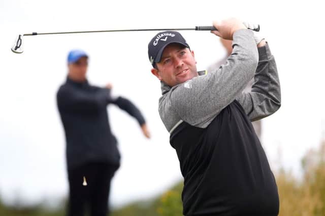 Duncan Stewart tees off  during day two of the AAM Scottish Open. Picture: Gregory Shamus/Getty Images