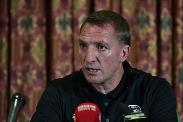 Brendan Rodgers criticised the fans who threw missiles at the Celtic players. Picture: Getty Images
