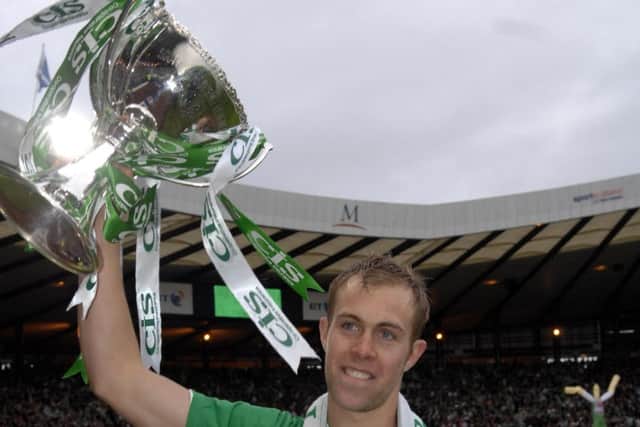 Whittaker won the League Cup with Hibernian in 2007. Picture: Ian Rutherford