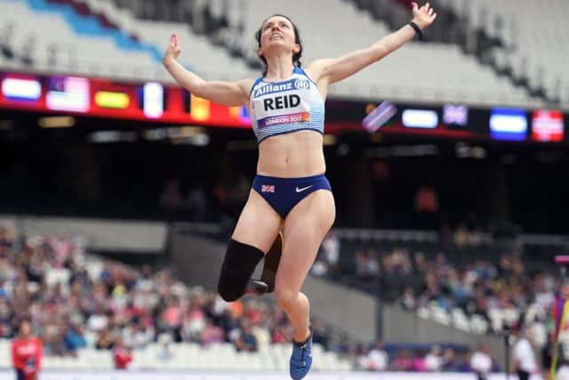 Stef Reid rises high in the Women's Long Jump T44 Final at the 2017 World Para Athletics Championships at London Stadium. Picture: Victoria Jones/PA Wire