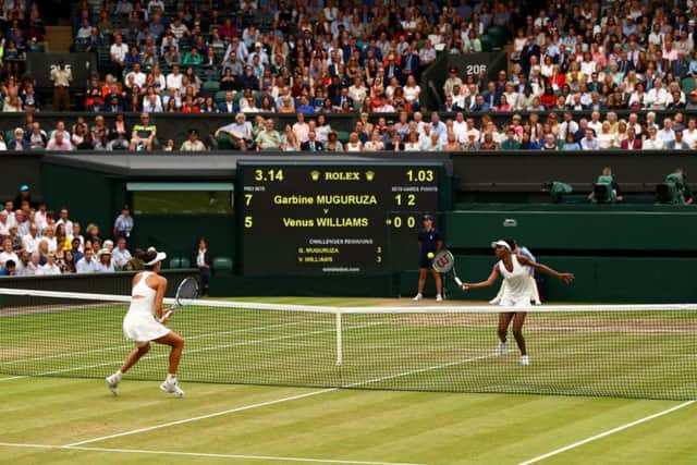 Venus Williams and Garbine Muguruzain the final of the women's singles final at Wimbledon. Picture: Michael Steele/Getty Images