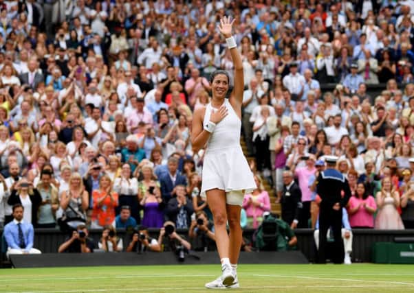 Garbine Muguruza of Spain celebrates victory after the Ladies Singles final against Venus Williams. Picture: Shaun Botterill/Getty Images