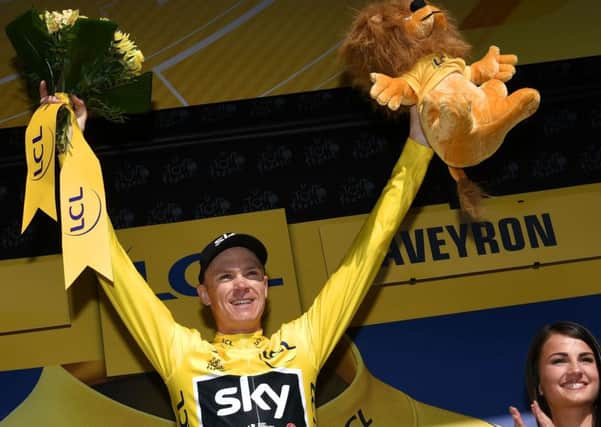 Chris Froome celebrates regaining the yellow jersey 14th stage  of the Tour de France Picture: Philippe Lopez/Getty Images