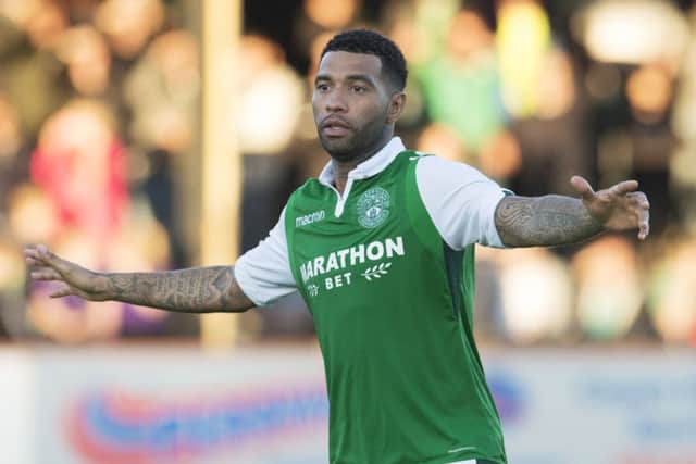 Jermaine Pennant in friendly action for Hibernian. Picture: SNS/Craig Foy