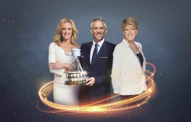 Gabby Logan, Gary Lineker and Clare Balding. Picture: BBC