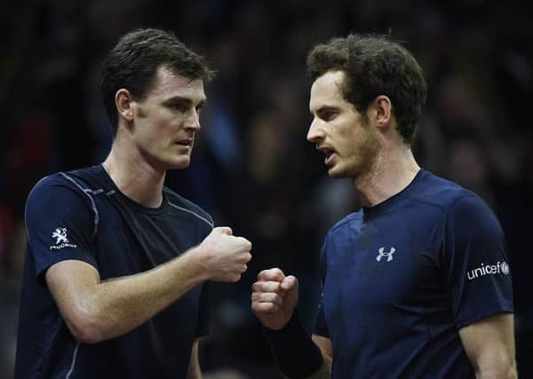 Andy Murray remained in the locker room as brother Jamie triumped in the mixed doubles at Wimbledon. Picture: Getty