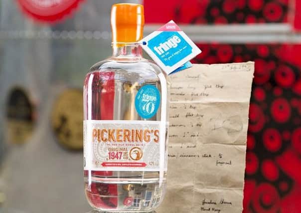 The recipe for Pickering's Gin dates back to 1947 - the same year that saw the first Fringe. Picture: Contributed