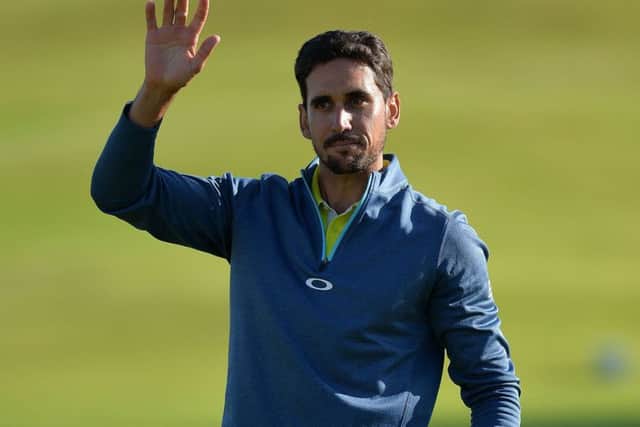 Spain's Rafa Cabrera Bello celebrates after winning Aberdeen Asset Management Scottish Open.