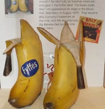 The famous banana shoes on display in Glasgow