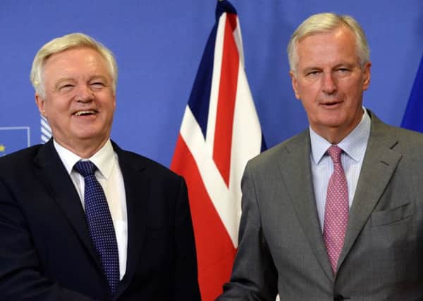 British Secretary of State for Exiting the European Union David Davis (L) and European Union Chief Negotiator in charge of Brexit negotiations with Britain Michel Barnier. Picture; Getty