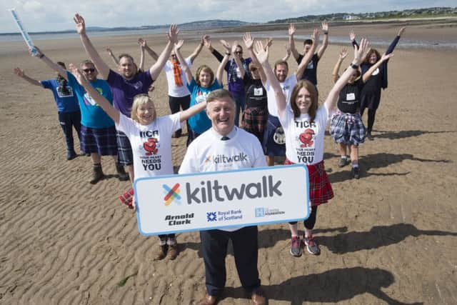 Paul Hegarty helps launch Dundee Kiltwalk. Picture: Ian Rutherford/Supplied