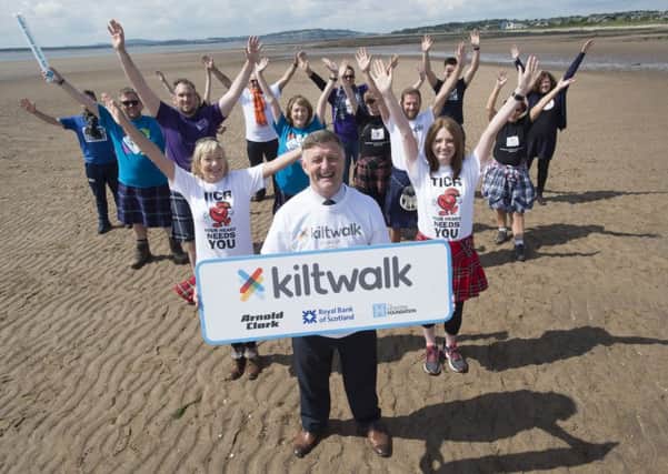 Paul Hegarty helps launch Dundee Kiltwalk. Picture: Ian Rutherford/Supplied