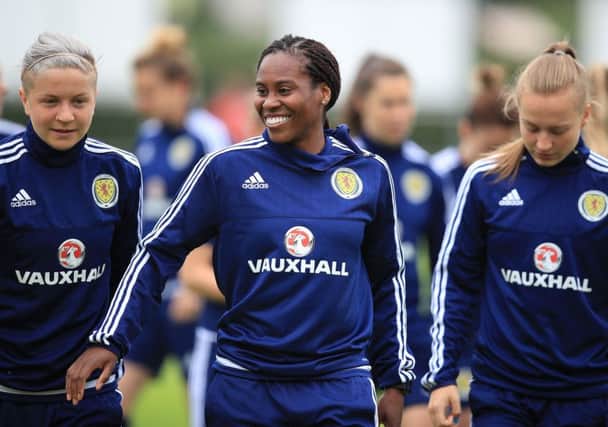 Scotland's Ifeoma Dieke during a training session at VV Woudenberg, Picture; PA