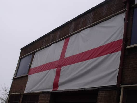 An England flag on a building. Picture: Elliot Brown/Wikimedia Commons