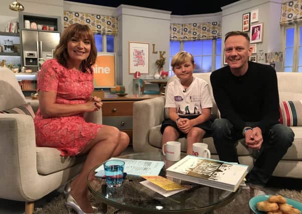 Alfie and Antony with Lorraine Kelly. Picture: Supplied