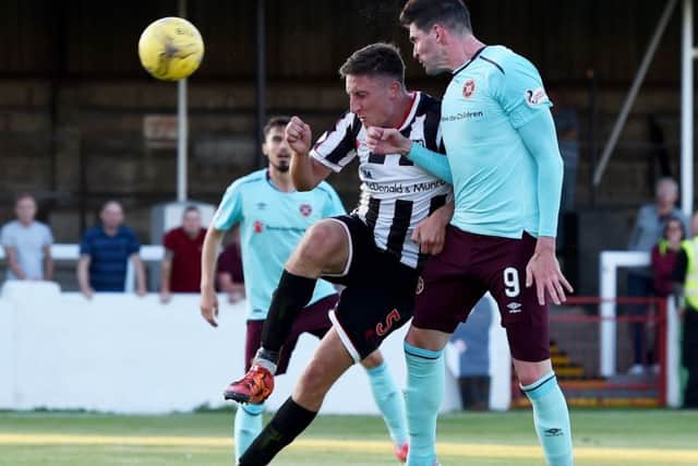 Kyle Lafferty scores Hearts' winner in the 60th minute.