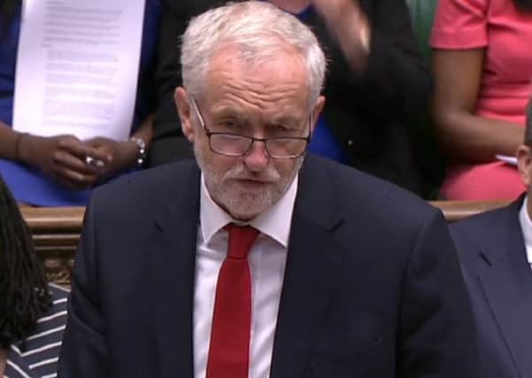 Jeremy Corbyn as he speaks in the House of Commons. Picture; Getty