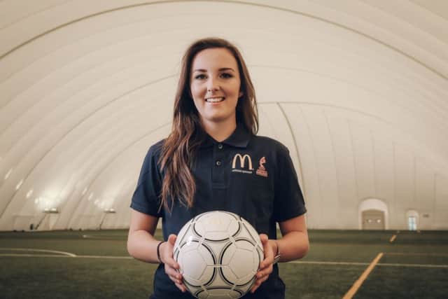 England's Sophie Bray, pictured, took on Scotland's Caroline Weir. Picture: PA