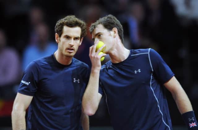 Andy Murray is looking for a doubles partner to take on Jamie and Judy Murray. Picture: Jane Barlow