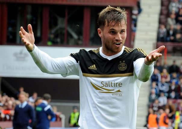 David Goodwillie playing for Aberdeen in 2015. Picture: Lisa Ferguson