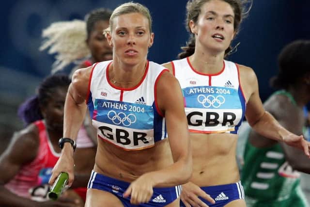 Lee McConnell on way to fourth place in the 4 x 400m relay at the Athens Olympic Games in 2004. Pic: Getty Images