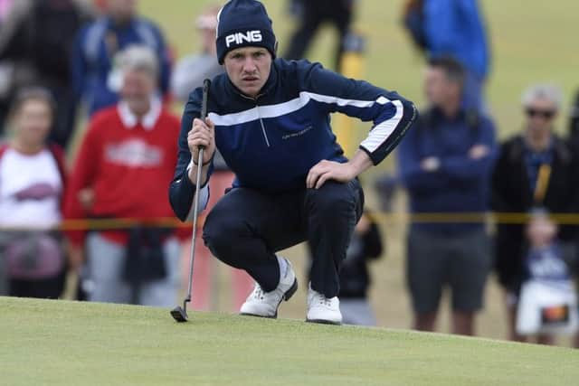 Connor Syme lines up a putt on the 10th green at Royal Birkdale. Picture Ian Rutherford